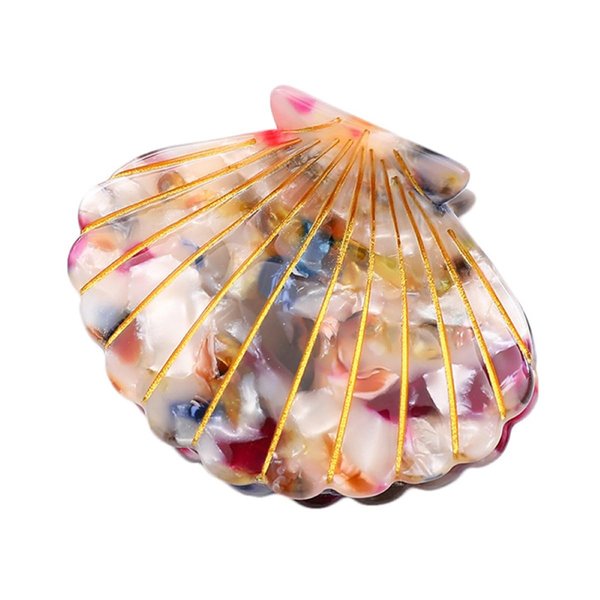 Fantasy Sea Shell Hair Clip,Acetate Hair Clip,Small Claw Clip for Women,Multicolored, 1 Count (Pack of 1)
