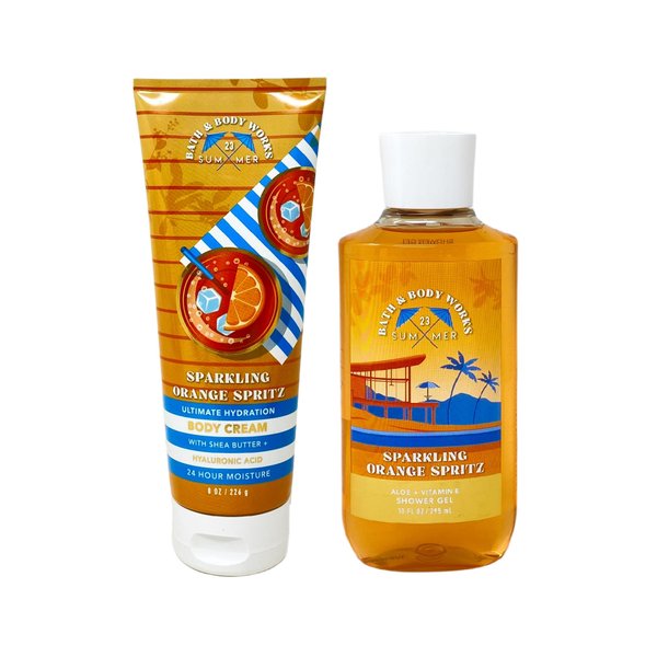 Generic Bath and Body Work Sparkling Orange Spritz - Duo Gift Set - Body Cream and Shower Gel
