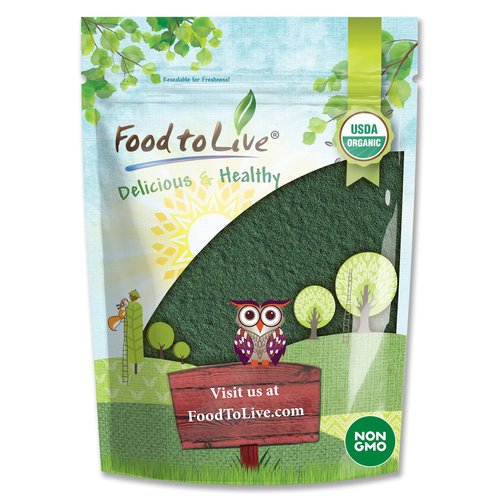Food to Live Organic Chlorella Powder, 2 Pounds — Non-GMO, Kosher, Raw Green Algae, Vegan Superfood, Bulk, Pure Vegan Green Protein, Rich in Vitamins and Minerals, Great for Drinks, Broken Cell Wall
