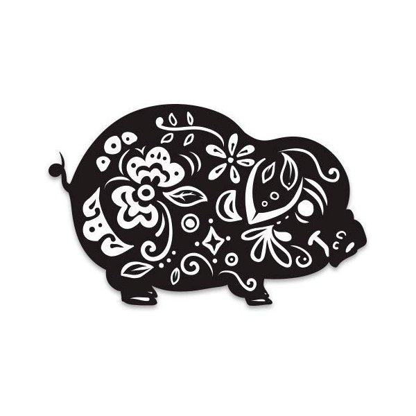 GT Graphics Chinese Zodiac Pig - 12" Vinyl Sticker Waterproof Decal