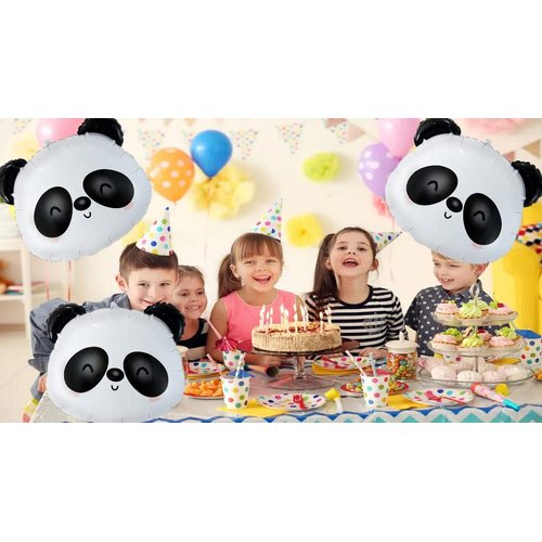 Panda Head Balloons - 23.4" Animal of Panda Foil Balloons for Jungle Farm Zoo Safari Theme Birthday Baby Shower Party Decoration