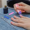 Chumia Mini UV LED Nail Lamp for Gel Nails with 9 LED and Nail Cuticle Pusher Portable Gel LED UV Nail Lamp Stainless Steel Manicure Tool with 2 Pieces Nail Files for Girl Woman Home (Pink)