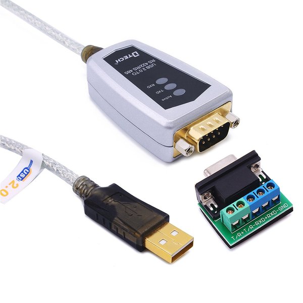DTECH USB to RS422 RS485 Serial Port Converter Adapter Cable with FTDI Chip Supports Windows 11 10 8 7 XP Mac -1.5 Feet