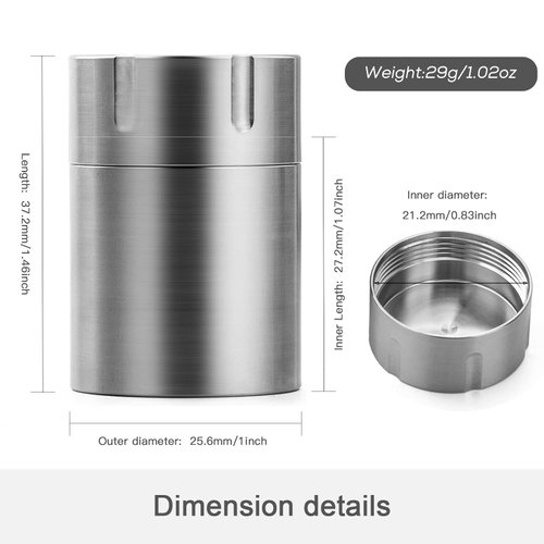 TISUR Portable Pill Cases, Metal Titanium Pill Holder Pocket Small Pill Box Keychain Waterproof Pill Bottle Medicine Organizer Case Container for Travel Purse Outdoor Camping (Titanium Pill Bottle)