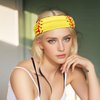 Yellow Softball Headband Breathable Elastic Headband Sports Hairbands Yoga Sweatbands Running Hair Bands Fitness Headband Thick Ball Print Elastic Head Wrap Hair Band