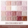 JODSONE 23PCS Gel Nail Polish Set 20 translucent Jelly Color Natural and Elegant Long Lasting Suitable for Home and Salon