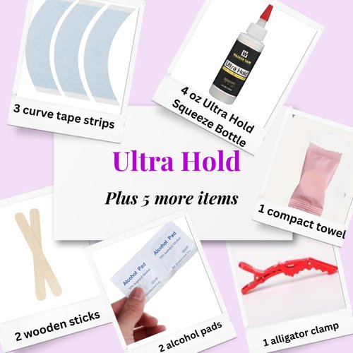 Lace Wig & Toupee Tape Adhesive Includes 3 Double Sided Tape Strips (4 fl oz)