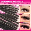 DIY Lash Extension Kit Fluffy Lash Clusters Kit 300PCS Eyelash Clusters with Bond and Seal Glue Thick 60D+80D+100D Cluster Eyelash Extensions Kit D Curl Volume Individual Lashes Kit DIY at Home