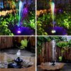 Lewisia 5W Solar Fountain Pump Battery Backup with LED Light for Patio Pool Koi Pond Bird Bath Garden Decoration Submersible Solar Powered Water Pump Kit