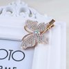 Iaceble Sparkly Rhinestone Butterfly Hair Clip Barrette Crystal Butterfly Side Clip Hairpin Gold Cz Butterfly Hairpin Clips Bridal Weddings Hairclips Decorative Hair Accessories for Women