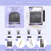 Lash Extension Kit, Kaluofan 144PCS Eyelash Extension Kit, Cluster Eyelash Extensions, 12-16mm DIY Lash Clusters Kit with Lash Bond and Seal Lash Remover Tweezers for Lash Extensions, Easy to Apply