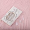 24PCs Press On Nails, Short Square Medium Shape, Solid Dark Color Fake Nails, Stick on Nails Glue on Nails Short Coffin False Nails (Ivory)