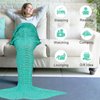 Mermaid Tail Blanket, 74''x 35'' Crochet Wearable Mermaid Blankets Seasons Cute Cozy Soft Handmade Sleeping Bag, Best Easter Gift for Kids Teens Adult