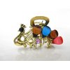 Medium peacock jeweled antique bronze hair claw clip (Primary color: Multi-color)