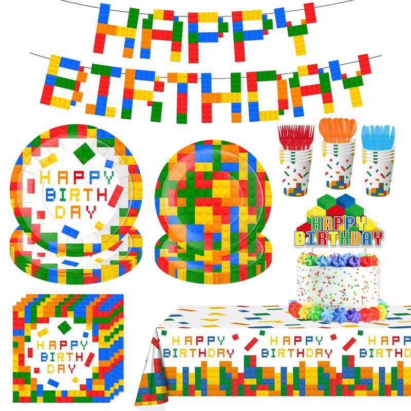 143 pieces building blocks party supplies, colorful building blocks ...