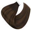 Ve Sunny Brown Tape in Hair Extensions Human Hair Seamless Hair Tape in Extensions Dark Brown Mixed Medium Brown Balayage Tape Hair Extensions Real Human Hair Brown Invisible Bonding 20pcs 50g 18”