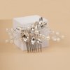 Jumwrit Silver Bridal Hair Comb Pearl Rhinestone Hair Comb Wedding Headpiece for Bride Bridesmaid Crystal Hair Accessories