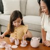 ForeverElla 12Pcs Silicone Tea Party Set for Little Girls - Pretend Play Eco-Friendly, BPA Free Kids Tea Set - Dishwasher Safe Tea Set for Toddlers - Won't Break Like Plastic or Porcelain Toys