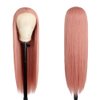 V'NICE Rose Gold Lace Front Wig 13×2.5 Long Straight Pink Synthetic Glueless Heat Resistant Fiber Synthetic Lace Front Wigs for Fashion Women Natural Hair Line