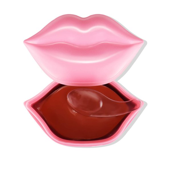 FREEORR 20Pcs Lip Mask Sheet,Pink Moisturizing Plumping Lip Masks Overnight,Pink Lip Mask Gel Treatment Lip Masks for Dry Lips Plump Lip Collagen Overnight Sleeping Lip Mask Pads Patches（Pink）