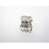 Generic Tiny mini silver metal flower hair claw clip with turquoise stone