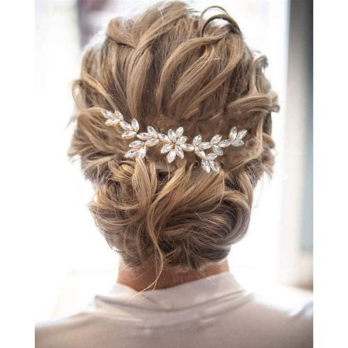 Kercisbeauty Handmade Rhinestones Silver Hair Piece for Brides Bridesmaid Women and Girls Special Occasion Hair Accessories Updo Hair Comb (Silver)