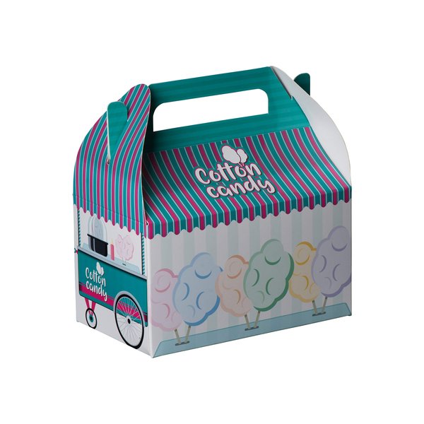 Hammont Paper Treat Boxes - (10 Pack) - Party Favors Treat Container Cookie Boxes Cute Designs Perfect for Parties and Celebrations 6.25" x 3.75" x 3.5" (Cotton Candy)