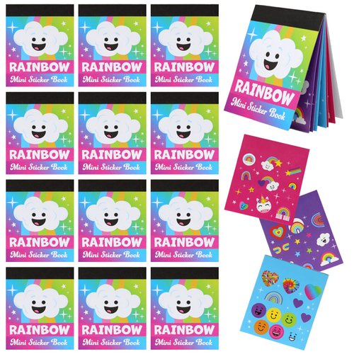 Unicorn Mini Sticker Book ~ 12 Unicorn Sticker Books with Rainbow Unicorn Stickers for Kids Crafts, Unicorn Birthday Unicorn Party Favors Goodie Bags, Kids Prizes & Rewards ~ Cute Sticker Books