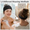 obeoby 4 Pack Spa Facial Headbands for Women, Black Face Wash Headband Adjustable Make Up Wrap Head for Washing Face Shower Yoga