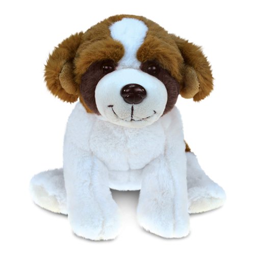 DolliBu Plush St Bernard Dog Stuffed Animal - Soft Plush Huggable Dog Plush, Adorable Playtime Plush Toy, Cute Pet Animal Cuddle Gift for Kids & Adults - 8 Inch