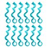 SWACC 12 Pcs Curly Wavy One Color Party Highlights Clip on in Hair Extensions Colored Hair Streak Synthetic Hairpieces (Teal Blue)