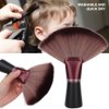 Broken Hair Brush, Fan Shape Soft Hairdressing Brush Hair Cutting Broken Hair Sweep Brush Neck Sweep Tool Salon Accessory for Professional Hair Salon and Barber Shop Use