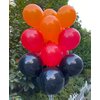JODIDI 60 Pcs 12-Inch Latex Graduation Balloons in Black, Orange, and Red - Perfect for Halloween, Graduation, Birthday, Baby Shower, and Party Decorations