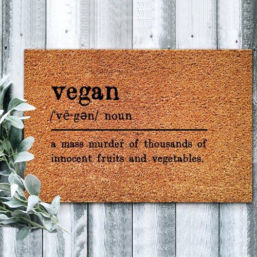 Vegan Noun Definition Coir Floor Mat Vegan Definition Funny Coir Doormat Word Description Door Mat with Non-Slip Backing for Front Porch Balcony Yard Entryway Decor 24x36in