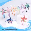 8pcs Starfish Headbands Laser Sea Star Hair Band Glitter Star Hair Hoop for Women Girls Toddler Head Wear Gifts Hair Accessories Birthday Wedding Pool Party Decoration