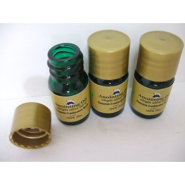 Zelda's100% Body Oil Blend Cinnamon, Frankincense and Myrrh in Olive Oil 3 Bottles - 5ml ea.
