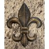 8" Metal Fleur De Lis Wall Plaque/Art with hanger - Rustic Creole Tuscan Decor (Weathered Bronze)