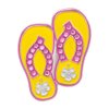 Bonjoc Crystal Golf Ball Marker & Hat Clip - Flip-Flops (Yellow/Pink)