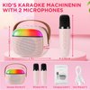 Kids Karaoke Machine,Portable Bluetooth Speaker with 2 Wireless Microphones, Gifts Toys for Girls 4, 5, 6, 7, 8, 9, 10 +Year Old Birthday Family Home Party(Pink)