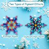 30 Sets Winter Snowflake Suncatchers Craft Kits DIY Glow In The Dark Window Paint Art Kit Christmas Snowflake Craft for Classroom Winter Christmas Holiday Seasonal Activities Art Project (Style1)