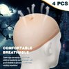 8 Pcs Halloween Bald Head Cap Party Costume Include 4 Makeup Latex Bald Caps and 4 Hair Wig Caps for Adults Kids Women Men (Multi Style)