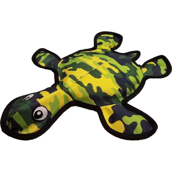 Petlou Plush Toys with Durable Squeaker and Crinkle Paper Dog Chew Toy in Colossal Size and Multi-Color (Jungle Color, 15 Inch JB Turtle)