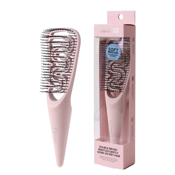 F3 Systems, Tension Massage & Detangling Brush - Soft Flexible Bristles, Scalp Massager, Knot & Tangle Remover for Wet & Dry Hair, Adults & Kids