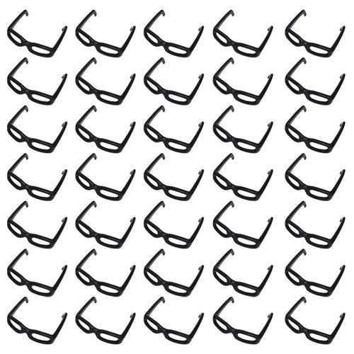 Toddmomy 60Pcs Mini Doll Sunglasses Doll Dress up Glasses Mini Black Eyeglasses for Dolls Costume Accessories