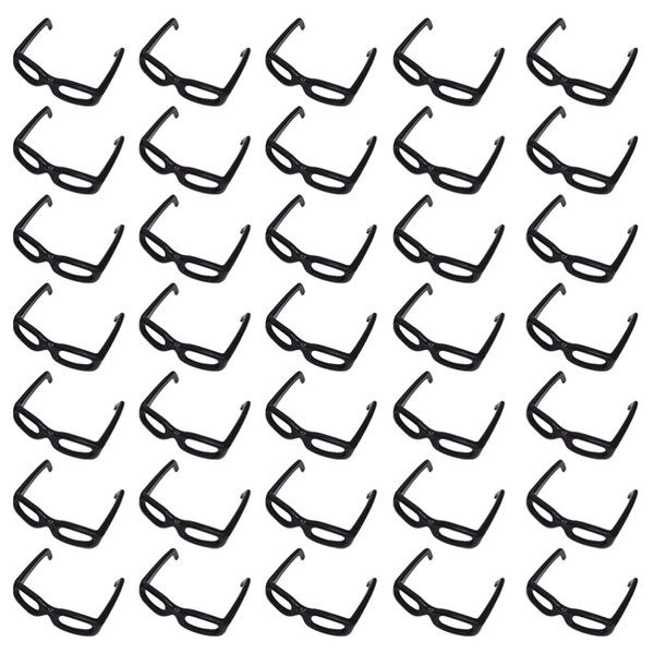Toddmomy 60Pcs Mini Doll Sunglasses Doll Dress up Glasses Mini Black Eyeglasses for Dolls Costume Accessories
