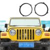 Round Headlight Mounting Bracket Rings for 2007-2018 Jeep Wrangler JK JKU (Black)