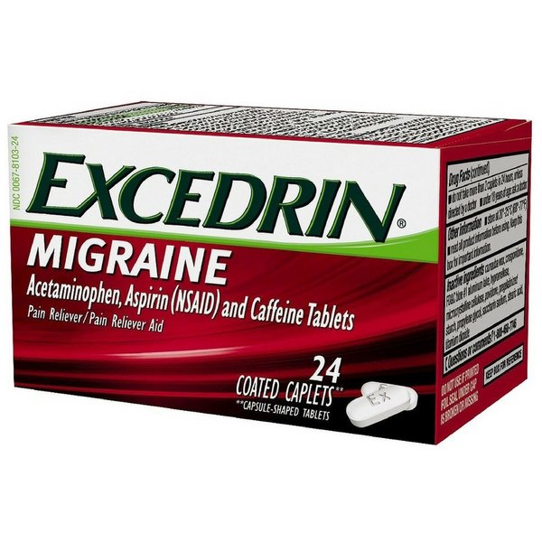 Excedrin Migraine Pain Reliever Caplets 24 ea