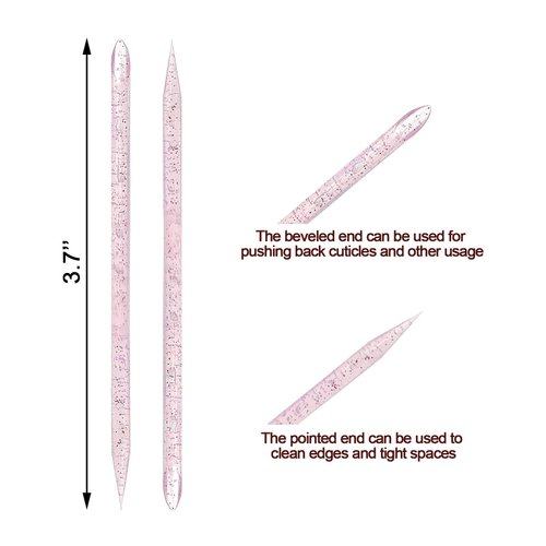 Medsuo 100pcs Disposable Nail Sticks Double-End Multi Functional Cuticle Pusher Remover Nail Art Manicure Pedicure Tool for Cleaning Crafting, Applying Nail Strips Waxing Scraping Paint (Pink)