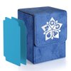 ULTRGEE Deck Box for MTG, MTG Deck Box Fits 110 Single Sleeved Commander Cards, Trading Card Storage Case with 2 Dividers - Denim