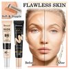 2PCS Full Coverage Concealer Foundation Set,Moisturizing BB Cream,Long Lasting Hydrating Lightweight CC Cream with Makeup Brush,Oil Control Face Moisturizer SPF 50 PA++++ Sunscreen（2 Colors）